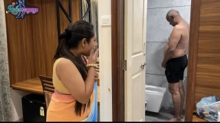 The Daughter-in-law Saw Her Father-in-law Masturbating In The Bathroom And Then Intended To Have Sex With Him.