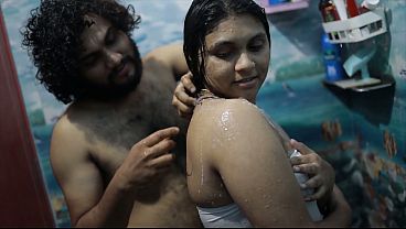 Indian Stepsister Gets Steamy In A Hot Bath, Passion Rising With Every Splash