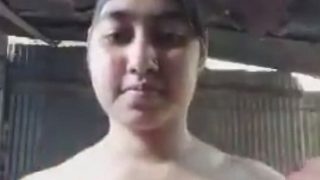 Fair Big-titted Indian Local Babe, Curves On Full Display