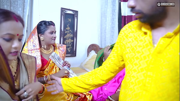 Desi Indian Three Horny Bhabhis Craving A Wild Group Fuck With Their Dewar, Moaning In Hindi Audio Like A Dirty Bhabhi Gangbang Party