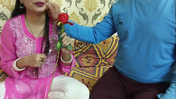 Indian Hot Wife Gives Her Handsome Husband A Dirty Valentine’s Rose Day Treat With A Naughty Footjob In Hindi Voice