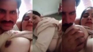 Watch A Busty Desi Woman And Her Lover In An Intense, Steamy Boob-sucking Session